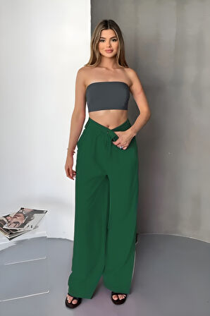 Feela Moda Kadın Modal Dokuma Beli Lastikli Palazzo Kadın Pantolon 2016