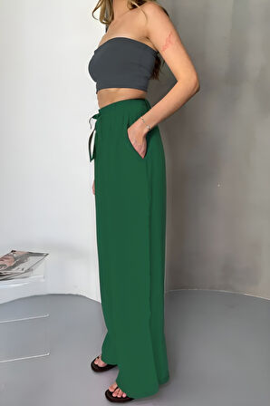 Feela Moda Kadın Modal Dokuma Beli Lastikli Palazzo Kadın Pantolon 2016