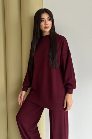 Feela Moda Kadın Oysh Modal Oversize Tesettür Tunik Takım 2020
