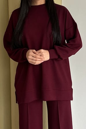 Feela Moda Kadın Oysh Modal Oversize Tesettür Tunik Takım 2020