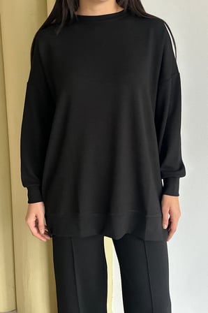 Feela Moda Kadın Oysh Modal Oversize Tesettür Tunik Takım 2020