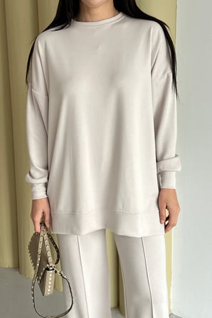 Feela Moda Kadın Oysh Modal Oversize Tesettür Tunik Takım 2020