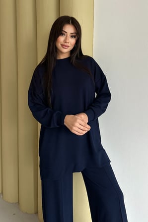 Feela Moda Kadın Oysh Modal Oversize Tesettür Tunik Takım 2020