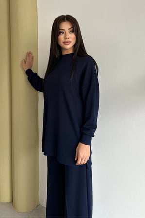 Feela Moda Kadın Oysh Modal Oversize Tesettür Tunik Takım 2020