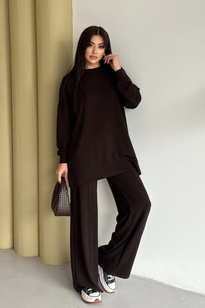 Feela Moda Kadın Oysh Modal Oversize Tesettür Tunik Takım 2020
