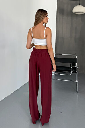 Feela Moda Kadın Modal Cupra Dokuma Pileli Palazzo Pantolon 2022