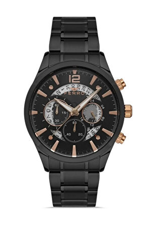 Siyah Çelik Kordon Erkek Kol Saati Fm31320a-g