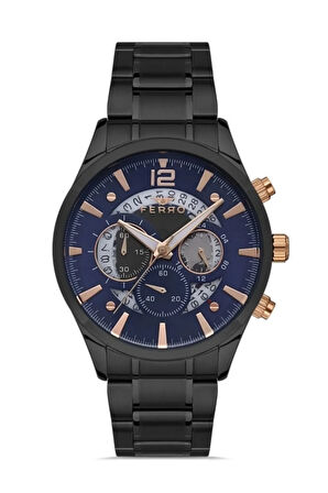 Siyah Çelik Kordon Erkek Kol Saati Fm31320a-g