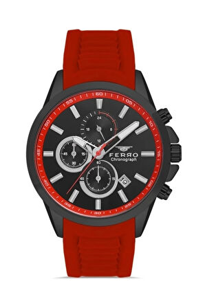 Bordo Silikon Kordon Erkek Kol Saati FM31359D-GR