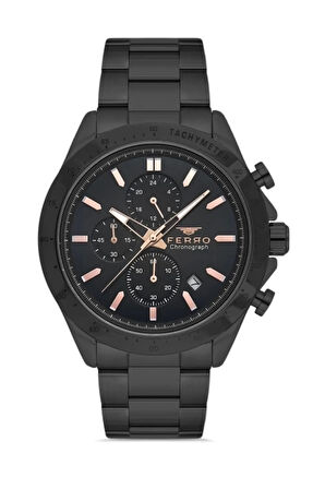 Siyah Çelik Kordon Erkek Kol Saati FM31455A-G