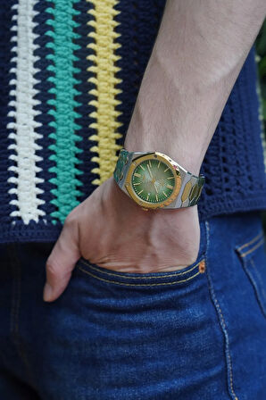 Sarı ve Gümüş Çelik Kordon Erkek Kol Saati FM40133A-D6