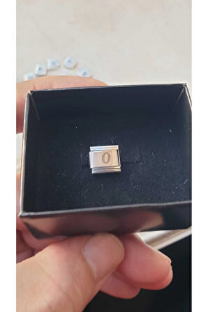 İTALYAN ÇELİK CHARM NOMİ ÇELİK CHARM O HARFİ İSİM TARİH BAŞ HARF YAZILIR 9 MM  FMACCESORİES