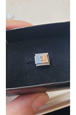 İTALYAN ÇELİK CHARM NOMİ ÇELİK CHARM L HARFİ İSİM TARİH BAŞ HARF YAZILIR 9 MM  FMACCESORİES