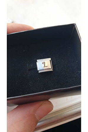 İTALYAN ÇELİK CHARM NOMİ ÇELİK CHARM L HARFİ İSİM TARİH BAŞ HARF YAZILIR 9 MM  FMACCESORİES