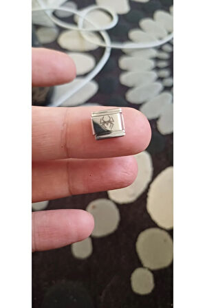 İtalyan çelik bileklik charm nomi 9mm 1 cm örümcek logo harf isim yazılır