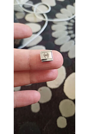 İtalyan çelik bileklik charm nomi 9mm 1 cm örümcek logo harf isim yazılır
