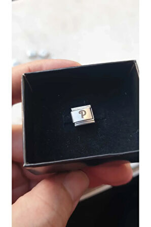 İTALYAN ÇELİK CHARM NOMİ ÇELİK CHARM P HARFİ İSİM TARİH BAŞ HARF YAZILIR 9 MM