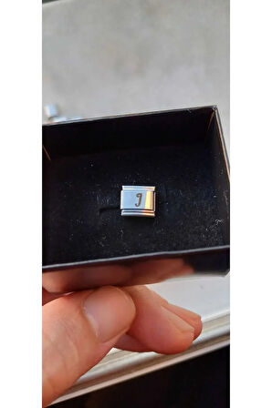 İTALYAN ÇELİK CHARM NOMİ ÇELİK CHARM J HARFİ İSİM TARİH BAŞ HARF YAZILIR 9 MM  FMACCESORİES