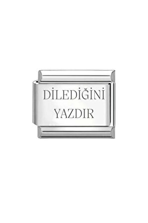 Kişiselleştirilebilir Dilediğini Yazdır Çelik Italyan Charm Bileklik Ek Linki