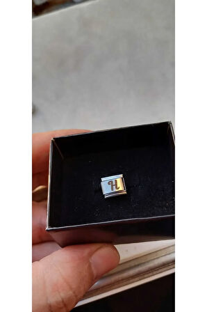 İTALYAN ÇELİK CHARM NOMİ ÇELİK CHARM H HARFİ İSİM TARİH BAŞ HARF YAZILIR 9 MM  FMACCESORİES