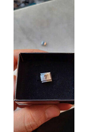 İTALYAN ÇELİK CHARM NOMİ ÇELİK CHARM F HARFİ İSİM TARİH BAŞ HARF YAZILIR 9 MM  FMACCESORİES