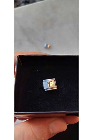 İTALYAN ÇELİK CHARM NOMİ ÇELİK CHARM F HARFİ İSİM TARİH BAŞ HARF YAZILIR 9 MM  FMACCESORİES