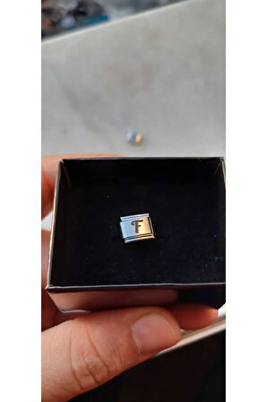İTALYAN ÇELİK CHARM NOMİ ÇELİK CHARM F HARFİ İSİM TARİH BAŞ HARF YAZILIR 9 MM  FMACCESORİES