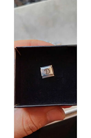 İTALYAN ÇELİK CHARM NOMİ ÇELİK CHARM D HARFİ İSİM TARİH BAŞ HARF YAZILIR 9 MM