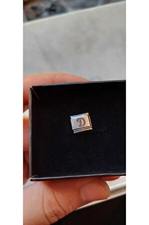 İTALYAN ÇELİK CHARM NOMİ ÇELİK CHARM D HARFİ İSİM TARİH BAŞ HARF YAZILIR 9 MM