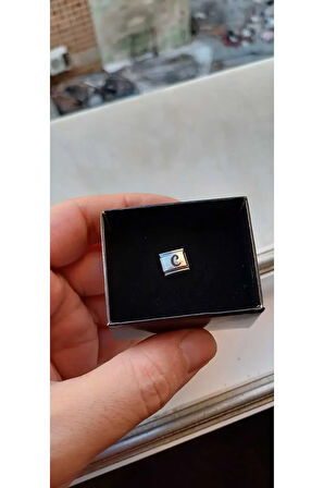 İTALYAN ÇELİK CHARM NOMİ ÇELİK CHARM C HARFİ İSİM TARİH BAŞ HARF YAZILIR 9 MM  FMACCESORİES