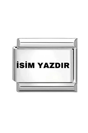 Kişiye Özel isim Yazılı italyan Charm Çelik hediyelik sevgiliye hediye
