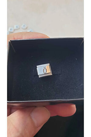 İTALYAN ÇELİK CHARM NOMİ ÇELİK CHARM Ö HARFİ İSİM TARİH BAŞ HARF YAZILIR 9 MM  FMACCESORİES