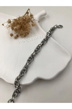 Çelik Bileklik İç İçe Sarmal Halka 316L Çelik Kararmaz Solmaz Trend Çelik Bileklik 17+6 cm