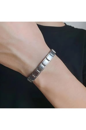 Harfli Kalpli İtalyan Charm Çelik Çift Bilekliği