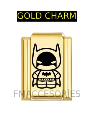 Italyan Charm Çelik Batman Charmı Gold Renk 1 Adet