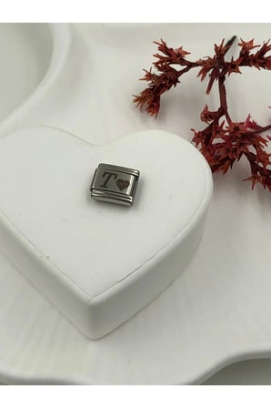 T Harfli Paslanmaz Çelik Italyan Charm Bileklik Kişiselleştirme Eki Link
