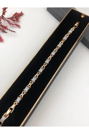 Çelik Kadın Bileklik Xuping Rose Renk Kadın Bileklik Bakır Renk 17+2Cm kutulu Renk Atmaz