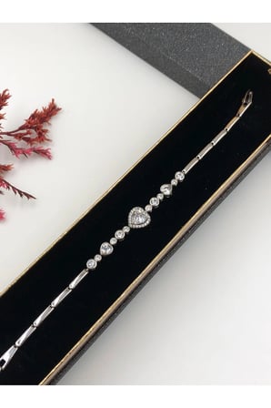 Çelik Kadın Bileklik Xuping Gümüş Silver Renk 19 Cm kutulu Renk Atmaz