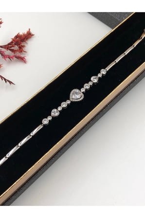 Çelik Kadın Bileklik Xuping Gümüş Silver Renk 19 Cm kutulu Renk Atmaz