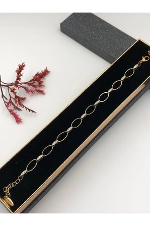 Her Kombine Uygun! Xuping Taşlı Altın Renk Kadın Bileklik 14 K Gold Renk 15-20 Cm kutulu Renk Atmaz