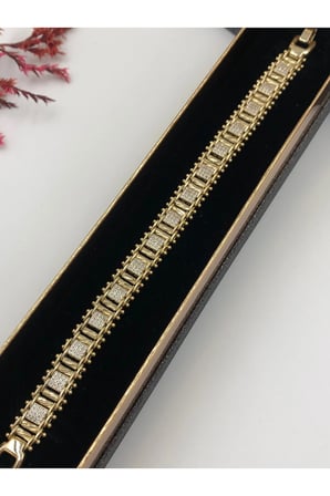 Çelik Kadın Bileklik Altın Renk Xuping Şıklığın Tamamlayıcısı! 14 K Gold Renk 18 Cm kutulu Renk Atmaz