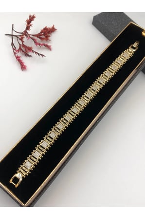 Çelik Kadın Bileklik Altın Renk Xuping Şıklığın Tamamlayıcısı! 14 K Gold Renk 18 Cm kutulu Renk Atmaz