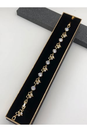Çelik Kadın Bileklik Altın Renk Xuping Şıklığın Tamamlayıcısı 14 K Gold Renk 17+2 Cm kutulu Renk Atmaz