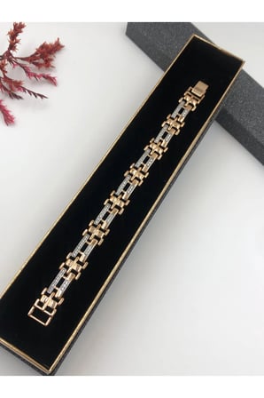 Çelik Kadın Bileklik Altın Renk Xuping Rose Renk Kadın Bileklik Bakır Renk 17Cm kutulu Renk Atmaz
