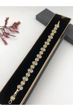 Çelik Kadın Bileklik Altın Renk Xuping Şıklığın Tamamlayıcısı! 14 K Gold Renk 18 Cm kutulu Renk Atmaz