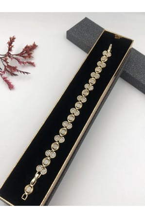 Çelik Kadın Bileklik Altın Renk Xuping Şıklığın Tamamlayıcısı! 14 K Gold Renk 18 Cm kutulu Renk Atmaz
