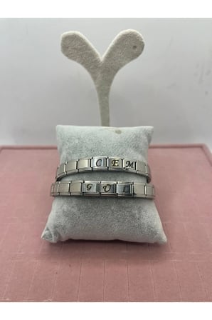 İsimli Çift Bilekliği İtalyan Charm Sevgili Bilekliği )