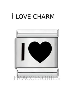 İTALYAN BİLEKLİK KALP CHARM  ÇELİK 1 CM 9 MM [LÜTFEN GÖRSELDEKİ AÇIKLAMAYI OKUYUNUZ] fmaccesories