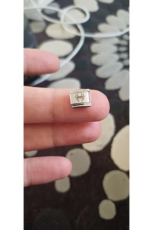 İtalyan çelik bileklik charm 9mm 1 cm örümcek logo harf isim yazılır