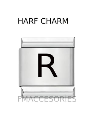 İTALYAN ÇELİK CHARM ÇELİK CHARM R HARFİ İSİM TARİH BAŞ HARF YAZILIR 9 MM